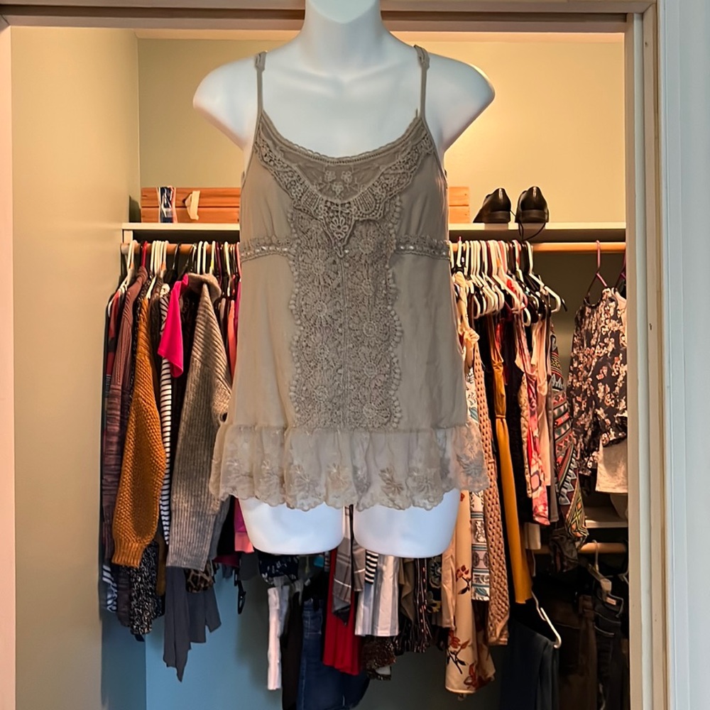 Vintage look layered camisole.
